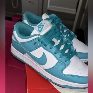 Nike Aqua and White Low-Top Sneakers